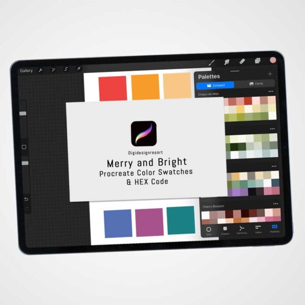 Merry and Bright Color Palette - 30 Festive Hues for Procreate & Graphic Design Programs