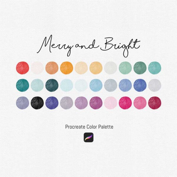 Merry and Bright Color Palette - 30 Festive Hues for Procreate & Graphic Design Programs - Image 2