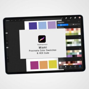 Miami Color Palette - 30 Vibrant Tropical Shades for Procreate & Graphic Design Programs