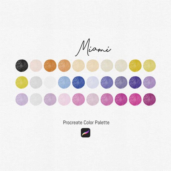 Miami Color Palette - 30 Vibrant Tropical Shades for Procreate & Graphic Design Programs - Image 2