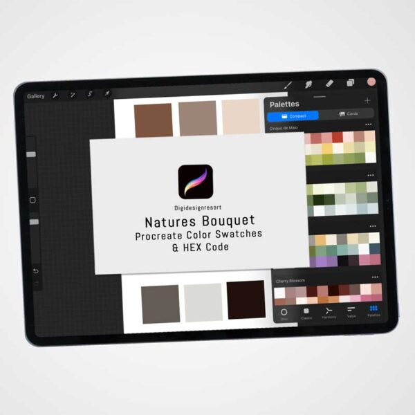 Nature’s Bouquet Color Palette - 30 Elegant Earthy Shades for Procreate & Graphic Design Programs