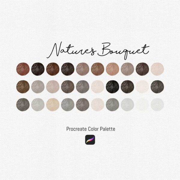 Nature’s Bouquet Color Palette - 30 Elegant Earthy Shades for Procreate & Graphic Design Programs - Image 2