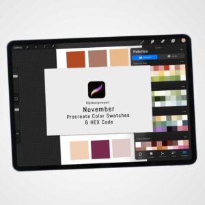 November Color Palette - 30 Warm and Cozy Shades for Procreate & Graphic Design Programs
