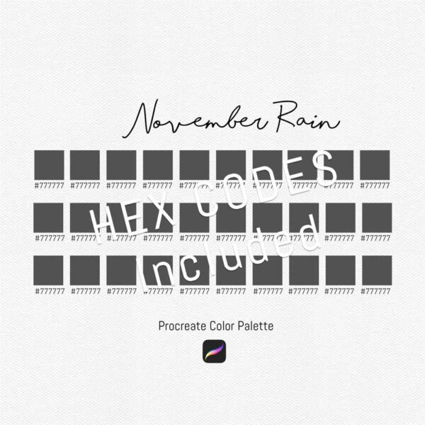 November Rain Color Palette - 30 Moody and Serene Shades for Procreate & Graphic Design Programs - Image 3