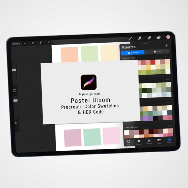 Pastel Bloom Color Palette - 30 Soft and Vibrant Shades for Procreate & Graphic Design Programs