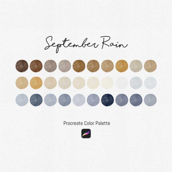 September Rain Color Palette - 30 Rich and Warm Tones for Procreate & Graphic Design - Image 2