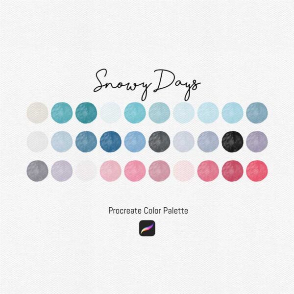 Snowy Days Color Palette - 30 Cool and Refreshing Tones for Procreate & Graphic Design - Image 2