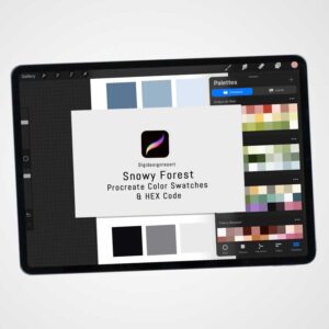 Snowy Forest Color Palette - 30 Tranquil and Frosty Tones for Procreate & Graphic Design