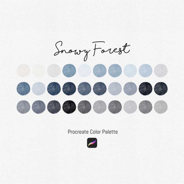 Snowy Forest Color Palette - 30 Tranquil and Frosty Tones for Procreate & Graphic Design - Image 2
