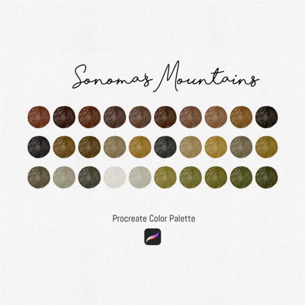 Sonoma Mountains Color Palette - 30 Earthy Tones for Procreate & Graphic Design Programs - Image 2