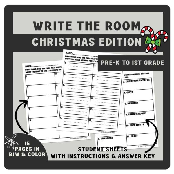 Christmas Activities: Write the Room No Prep, Kindergarten, PreK and 1st Grade - Image 5