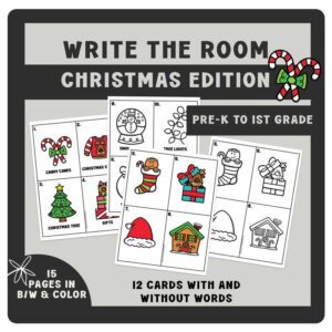 Christmas Activities: Write the Room No Prep, Kindergarten, PreK and 1st Grade