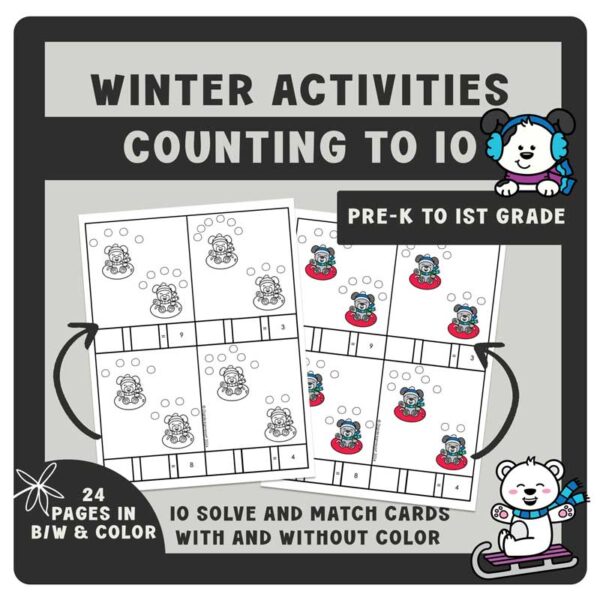 Winter Activities Counting to 10 Winter Worksheets and Winter Math - Image 3