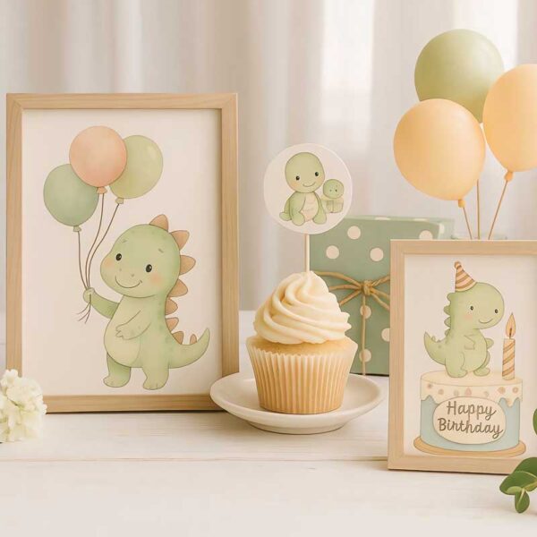 Dino’s Adventures Watercolour Clipart Set – Cute Dinosaur - Image 7