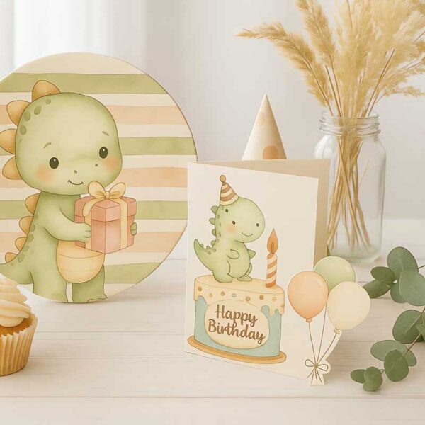 Dino’s Adventures Watercolour Clipart Set – Cute Dinosaur - Image 4