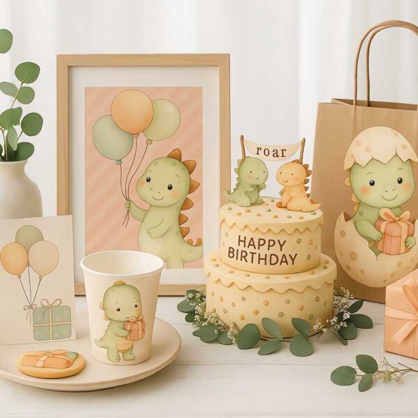 Dino’s Adventures Watercolour Clipart Set – Cute Dinosaur - Image 3