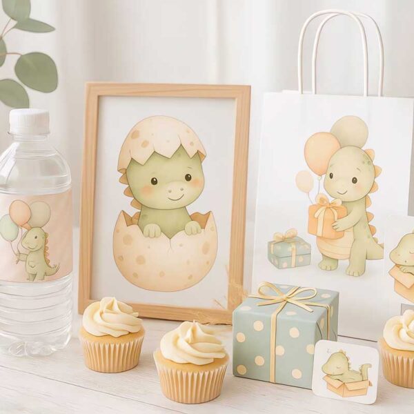 Dino’s Adventures Watercolour Clipart Set – Cute Dinosaur - Image 2