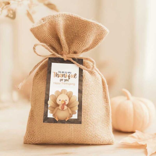 Thanksgiving Turkey Time Thank You Tags – Printable Gift Tags for Autumn & Holiday Celebrations - Image 2