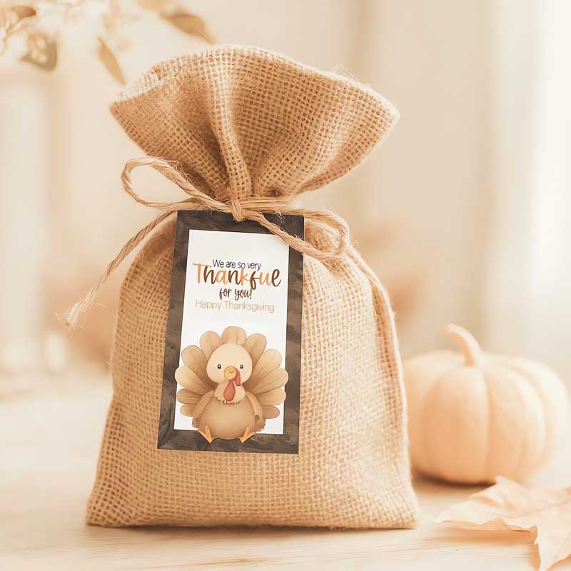 Thanksgiving Turkey Time Thank You Tags – Printable Gift Tags for Autumn & Holiday Celebrations - Image 5