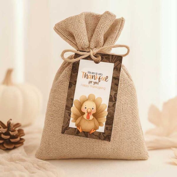 Thanksgiving Turkey Time Thank You Tags – Printable Gift Tags for Autumn & Holiday Celebrations - Image 3
