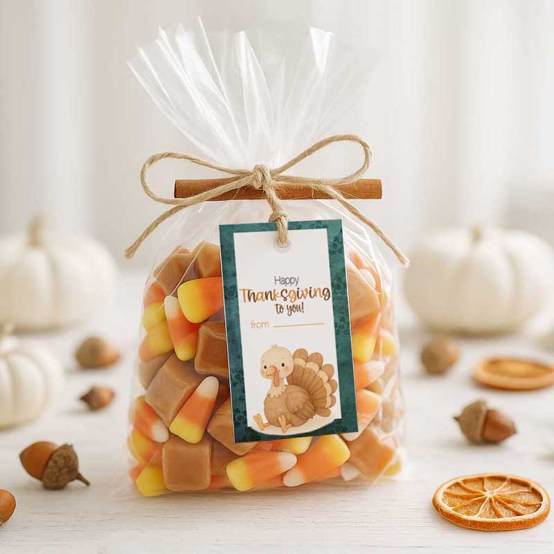 Thanksgiving Turkey Time Thank You Tags – Printable Gift Tags for Autumn & Holiday Celebrations - Image 2