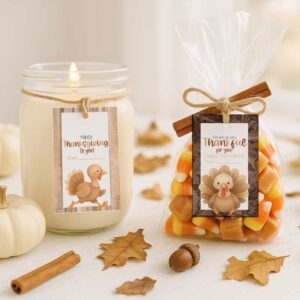 Thanksgiving Turkey Time Thank You Tags – Printable Gift Tags for Autumn & Holiday Celebrations