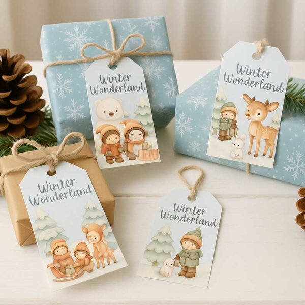 Winter Wonderland Watercolour Clipart Set – Cute Winter Animals, Kids & Snowy Elements - Image 2