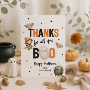 Editable Halloween Thank You Card – “Thanks for All You Boo” | Printable Halloween Card Template