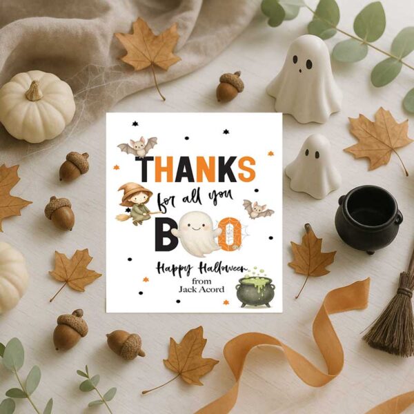 Editable Halloween Thank You Card – “Thanks for All You Boo” | Printable Halloween Card Template - Image 2