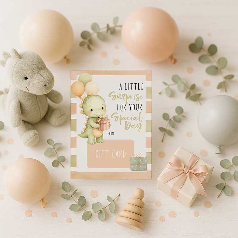 Printable Birthday Gift Card Holder for Kids – Dinosaur Theme – Editable with Corjl - Image 3