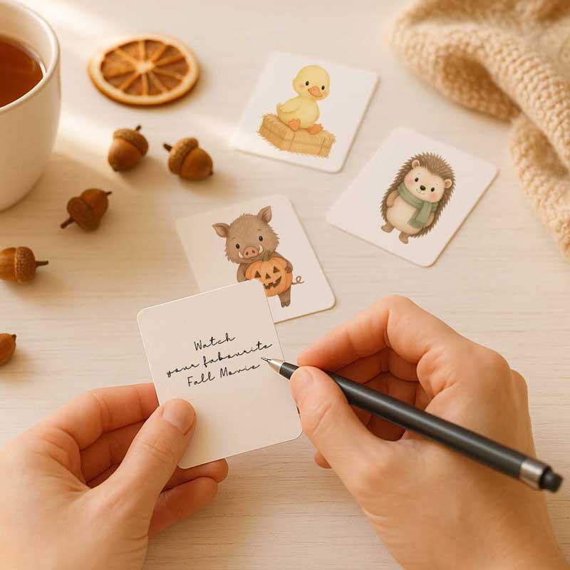 Leaves and Little Friends – Fall Bucket List & Activity Cards Printable Set - Image 2