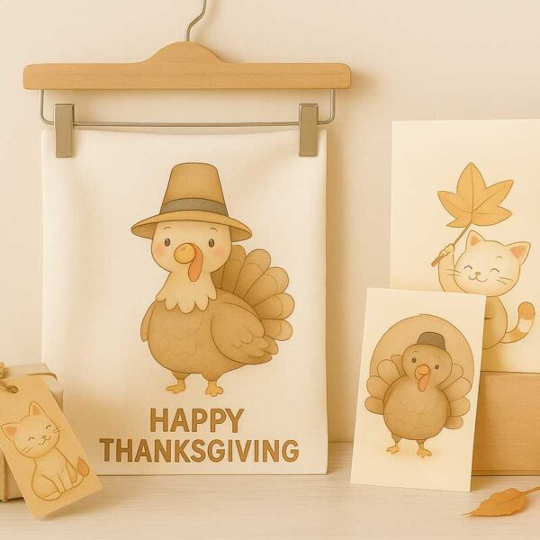 Turkey Time Watercolour Clipart – Cute Thanksgiving Set for Classroom Projects & Printables - Image 4