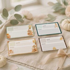 Thanksgiving Turkey Time Recipe Cards – Printable Autumn Recipe Templates
