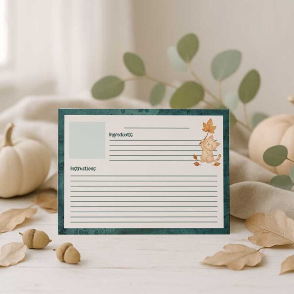 Thanksgiving Turkey Time Recipe Cards – Printable Autumn Recipe Templates - Image 4