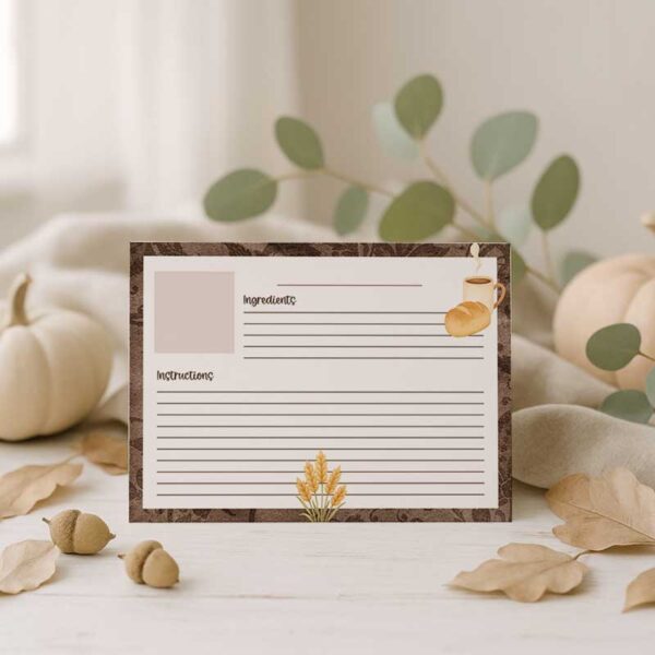 Thanksgiving Turkey Time Recipe Cards – Printable Autumn Recipe Templates - Image 5
