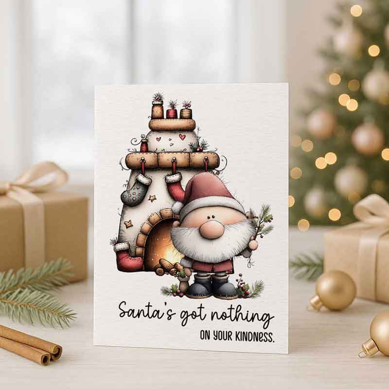 Santa’s Got Nothing on Your Kindness – Printable Christmas Card