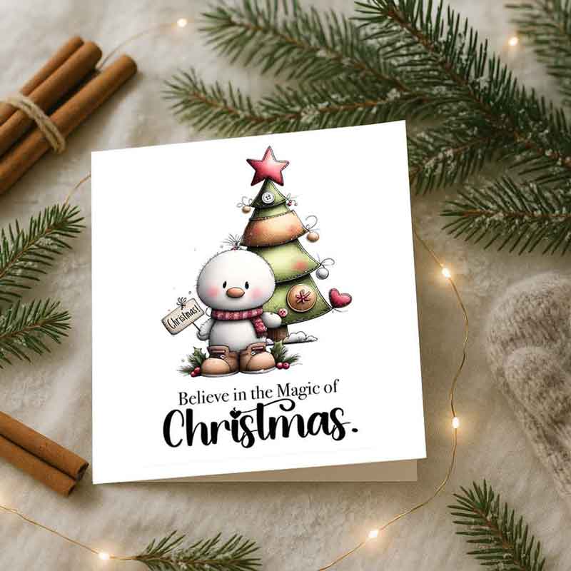Believe in the Magic of Christmas – Printable Christmas Card & Gift Tags Set (Letter Size, Folded Card + 10 Tags) - Image 2