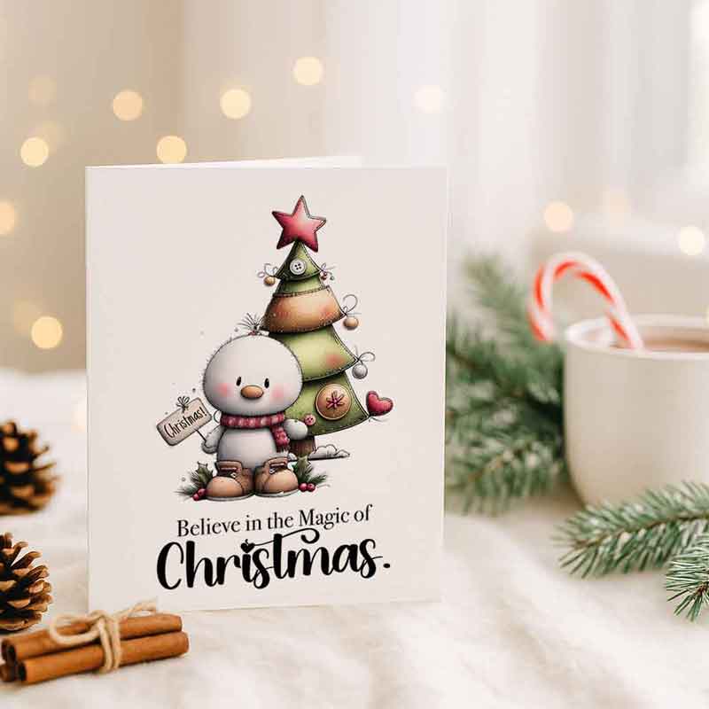 Believe in the Magic of Christmas – Printable Christmas Card & Gift Tags Set (Letter Size, Folded Card + 10 Tags) - Image 3