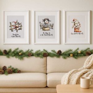 Winter Magic Wall Art Set – 6 Cozy Printable A4 & A5 Prints (Cute Winter Animals)